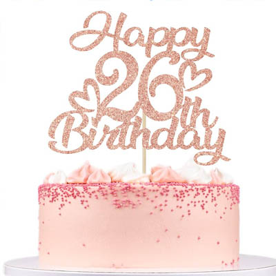 Customised Pink with Age Cake Topper Singapore